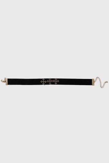 Topshop Beaded Cross Choker Necklace