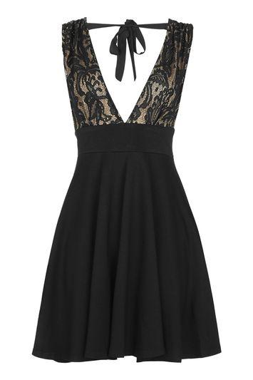 Topshop *moon Chime Black Sheer Dress By Wyldr