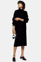 Topshop Knitted Longline Dress With Wool
