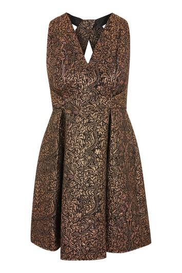 Topshop Opulent Jacquard Prom Skater Dress