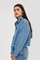 Topshop *cropped Denim Shirt By Native Youth