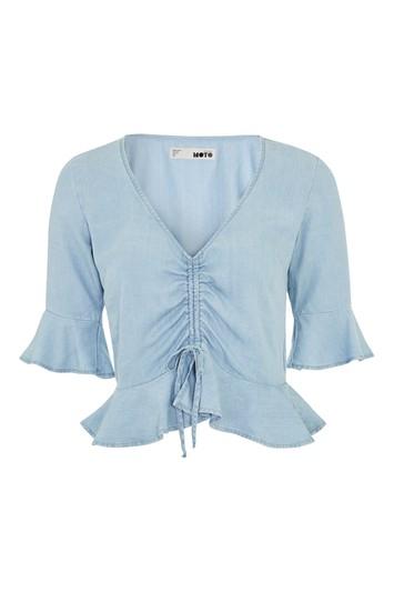 Topshop Moto Ruched Front Blouse