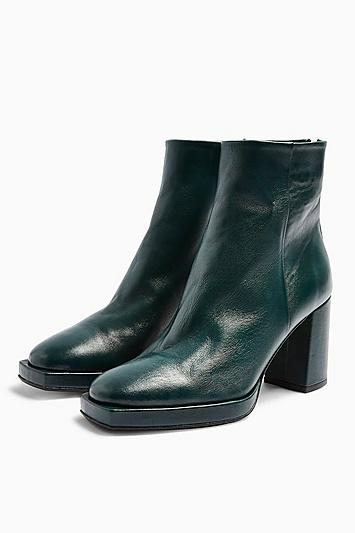 Topshop Holland Teal Platform Boots