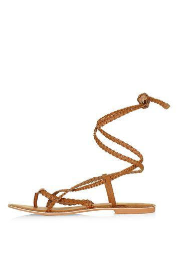Topshop Hope Plaited Tie Sandal