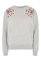 Topshop Petite Embroidered Sweat Top