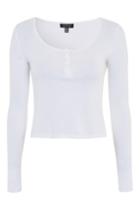 Topshop Long Sleeve Button Front Top