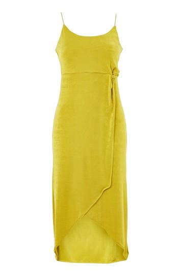Topshop Knot Tie Slinky Midi Dress