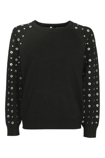 Topshop Eyelet Stud Jumper