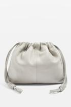 Topshop Premium Leather Drawstring Clutch Bag