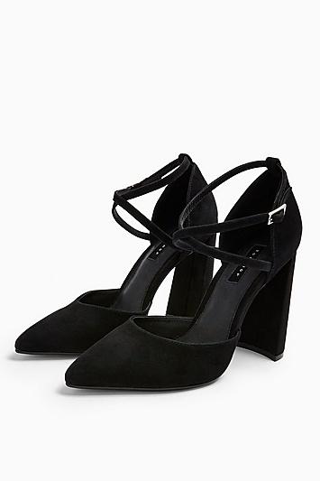 Topshop Grape Suede Olive Flared Heel Shoes