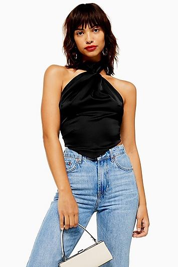 Topshop Scarf Halter Neck Top