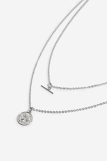 Topshop *freedom Finer Coin And T-bar Necklace
