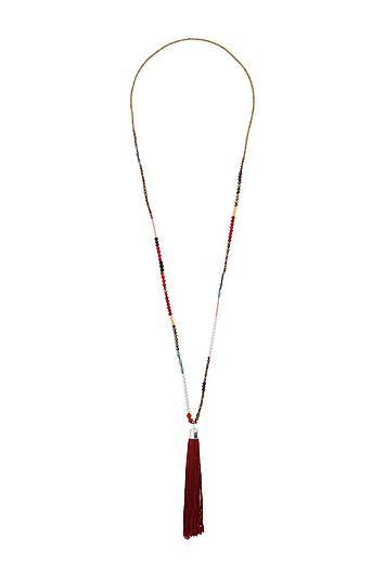 Topshop *facet And Tassel Long Necklace