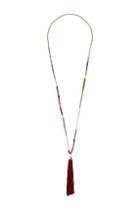 Topshop *facet And Tassel Long Necklace