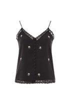 Topshop Embroidered Lace Button Camisole Top