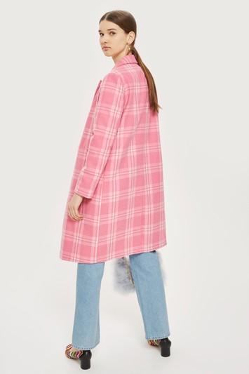 Topshop Vivian Check Smart Coat