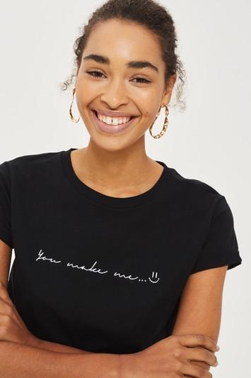 Topshop Petite 'you Make Me Smile' T-shirt
