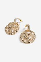Topshop *gold Cutout Star Disk Hoop Earrings