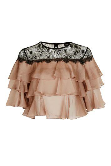 Topshop Layered Lace Yolk Crop Top