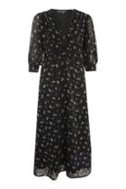 Topshop Lattice Flower Midi Dress
