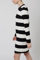 Topshop Mono Stripe Dress By Boutique