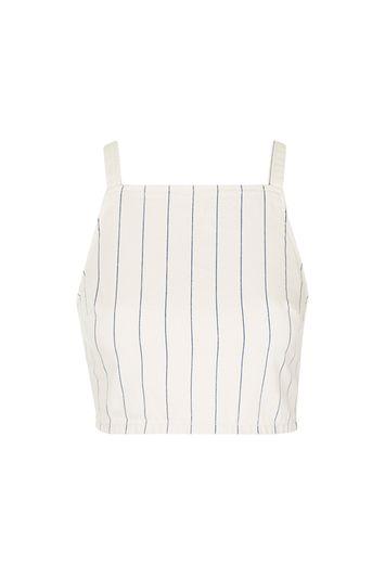 Topshop Moto Denim Stripe Crop Top