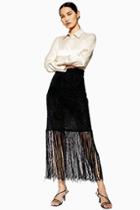 Topshop *fringe Knit Skirt By Boutique