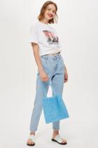 Topshop Bleach Pleated Mom Jeans