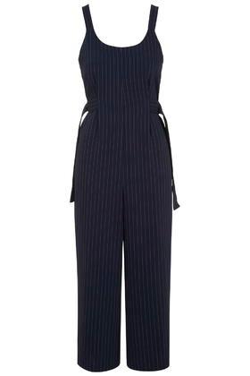 Topshop Pinstripe D-ring Jumpsuit