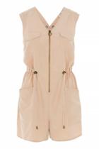 Topshop *nude Lace Up Back Utility Playsuit By Jaded London