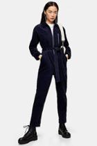 Topshop Navy Corduroy Boiler Suit