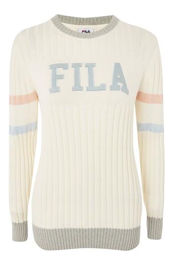 Topshop Knitted Crew Neck Jumper By Fila