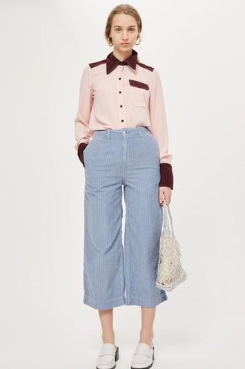 Topshop Corduroy Wide Leg Trousers