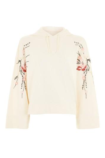 Topshop Tall Embroidered Hoodie
