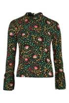 Topshop Petite Printed Pie Crust Top