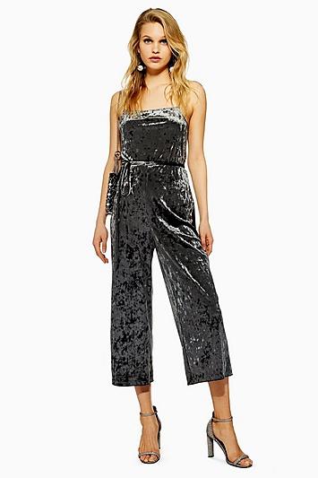 Topshop Petite Velvet Jumpsuit