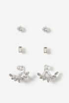 Topshop Rhinestone Front And Back Earrings Pack