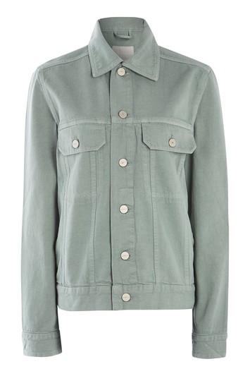 Topshop *green Denim Jacket By Waven