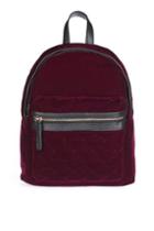 Topshop Large Velvet Backpack
