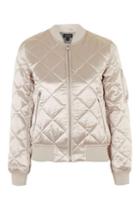 Topshop Quilted Shiny Ma1 Bomber Jacket