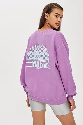 Topshop 'malibu' Motif Sweatshirt