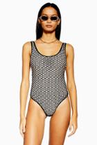 Topshop Fishnet Scoop Neck Swimsuit
