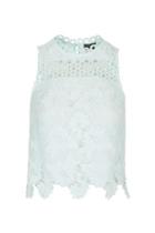 Topshop Panel Lace Shell Top