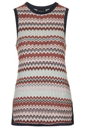 Topshop Chevron Metallic Tank Top