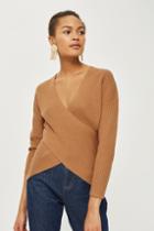 Topshop Wrap Top With Cashmere