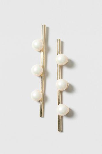 Topshop Pearl Bar Earrings
