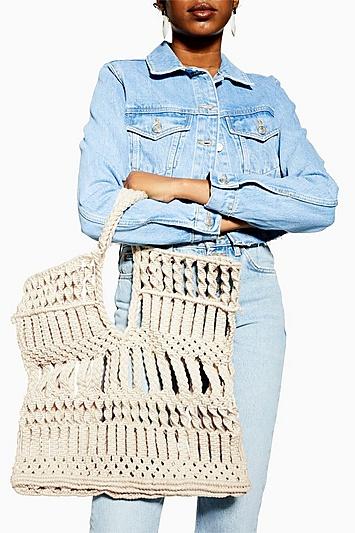 Topshop Shake Woven Rope Tote Bag