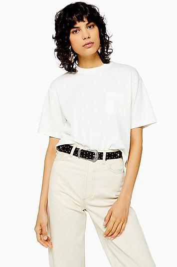 Topshop Cropped Pocket T-shirt