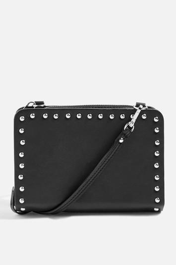 Topshop Sophie Leather Studded Cross Body Bag