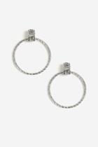 Topshop Baguette Drop Hoop Earrings